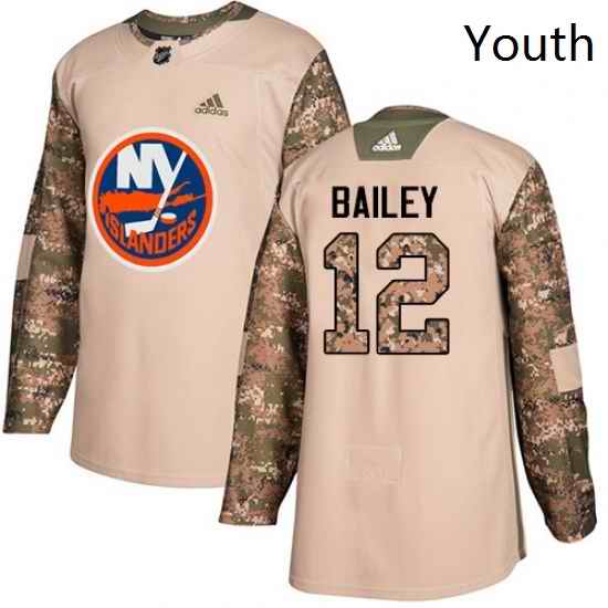 Youth Adidas New York Islanders 12 Josh Bailey Authentic Camo Veterans Day Practice NHL Jersey